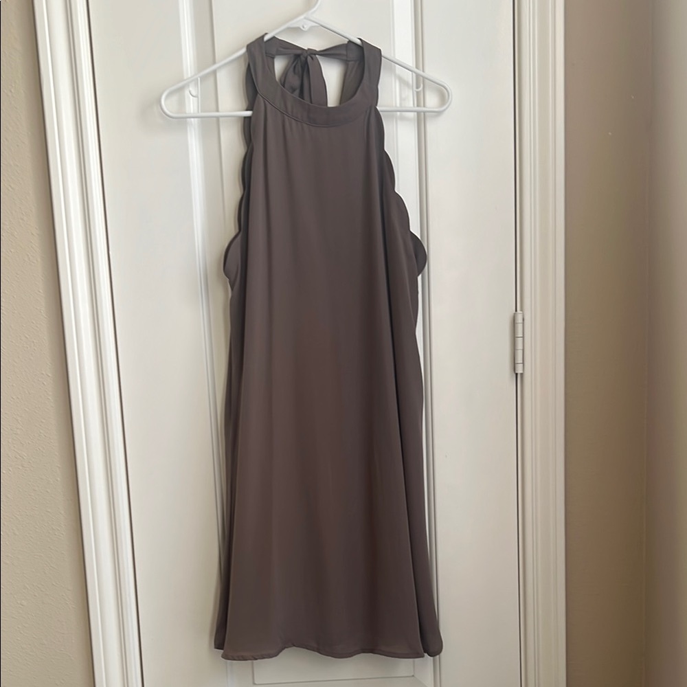 Scalloped Halter Dress